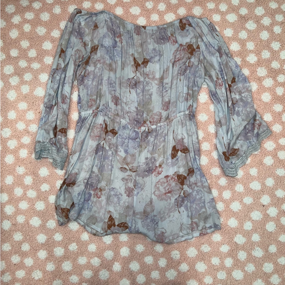 Off the shoulder flowy romper